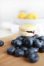 Load image into Gallery viewer, Lemon Blueberry Pound Cake Macarons