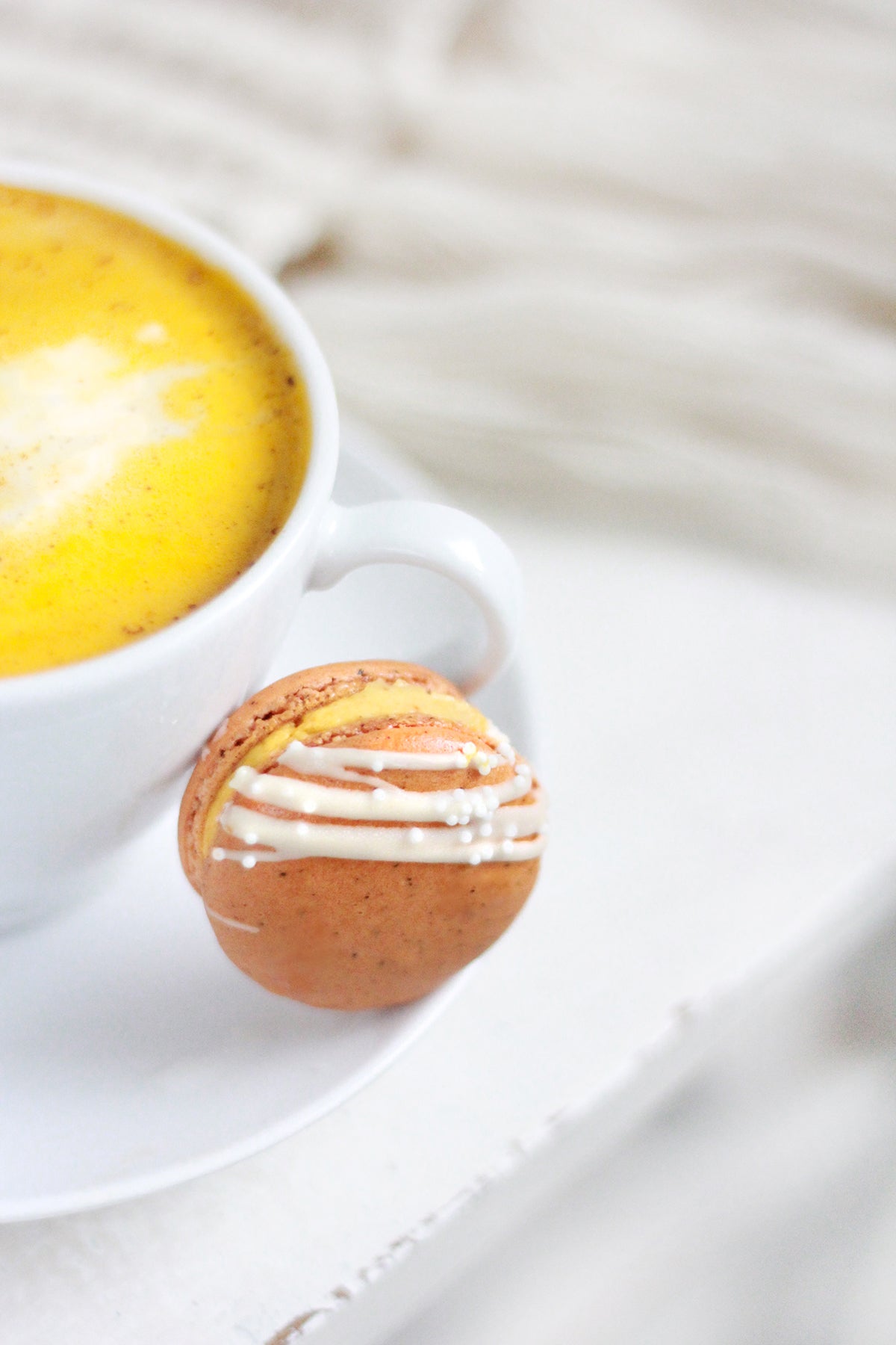 Pumpkin Spice Latte Macarons