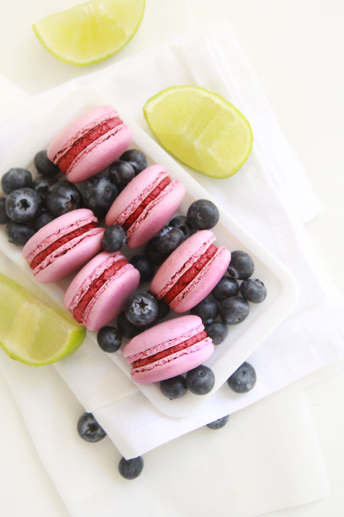 Blueberry Lime Macarons