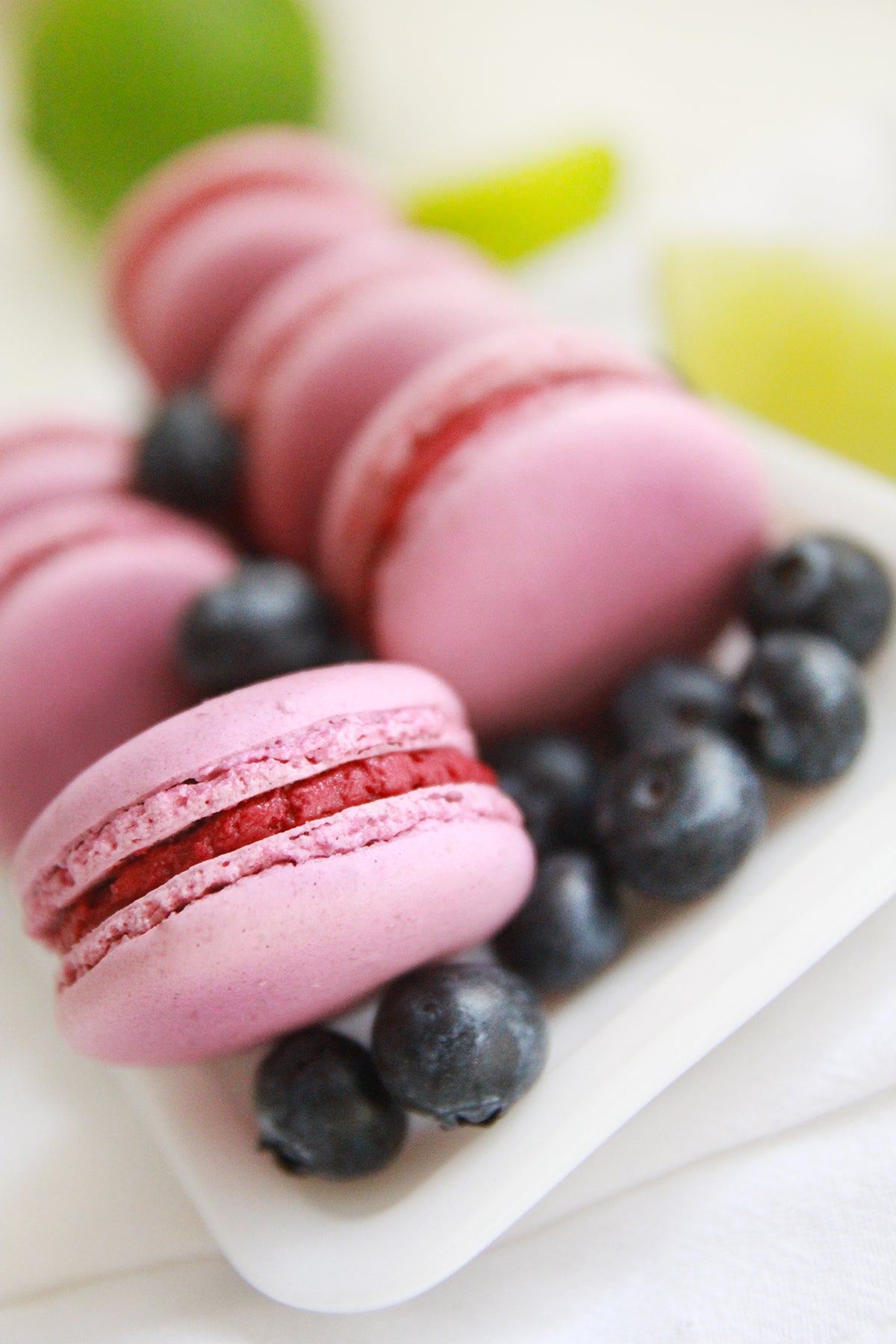 Blueberry Lime Macarons