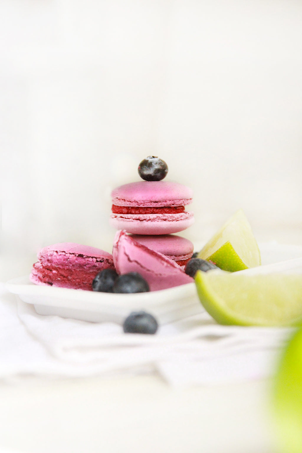 Blueberry Lime Macarons