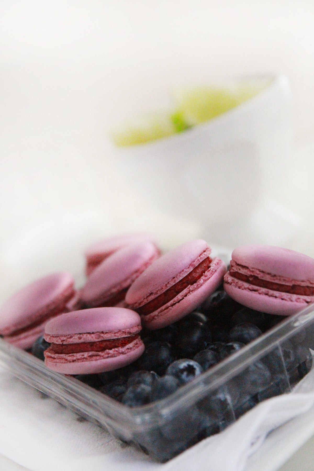 Blueberry Lime Macarons