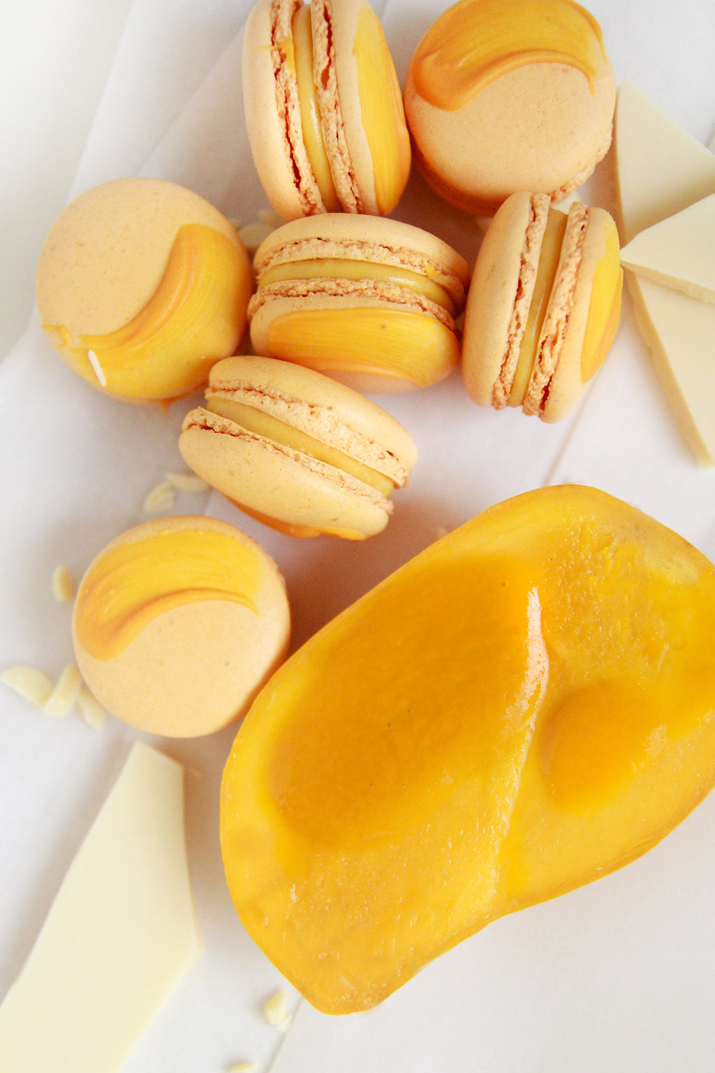 Mango Ganache Macarons