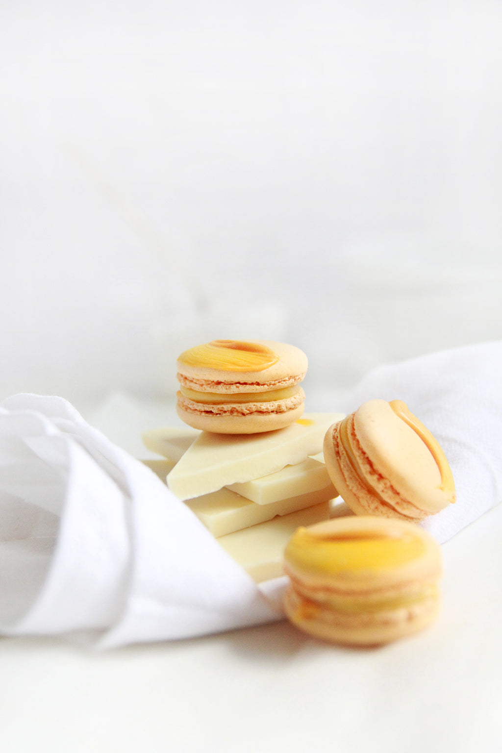 Mango Ganache Macarons