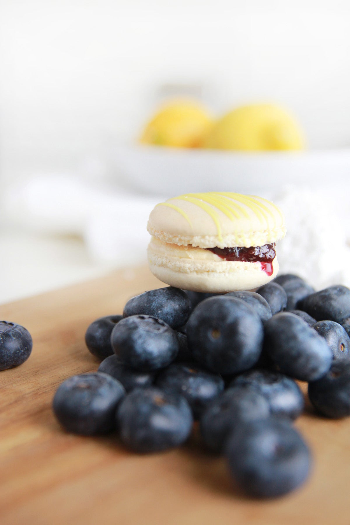 Lemon Blueberry Pound Cake Macarons