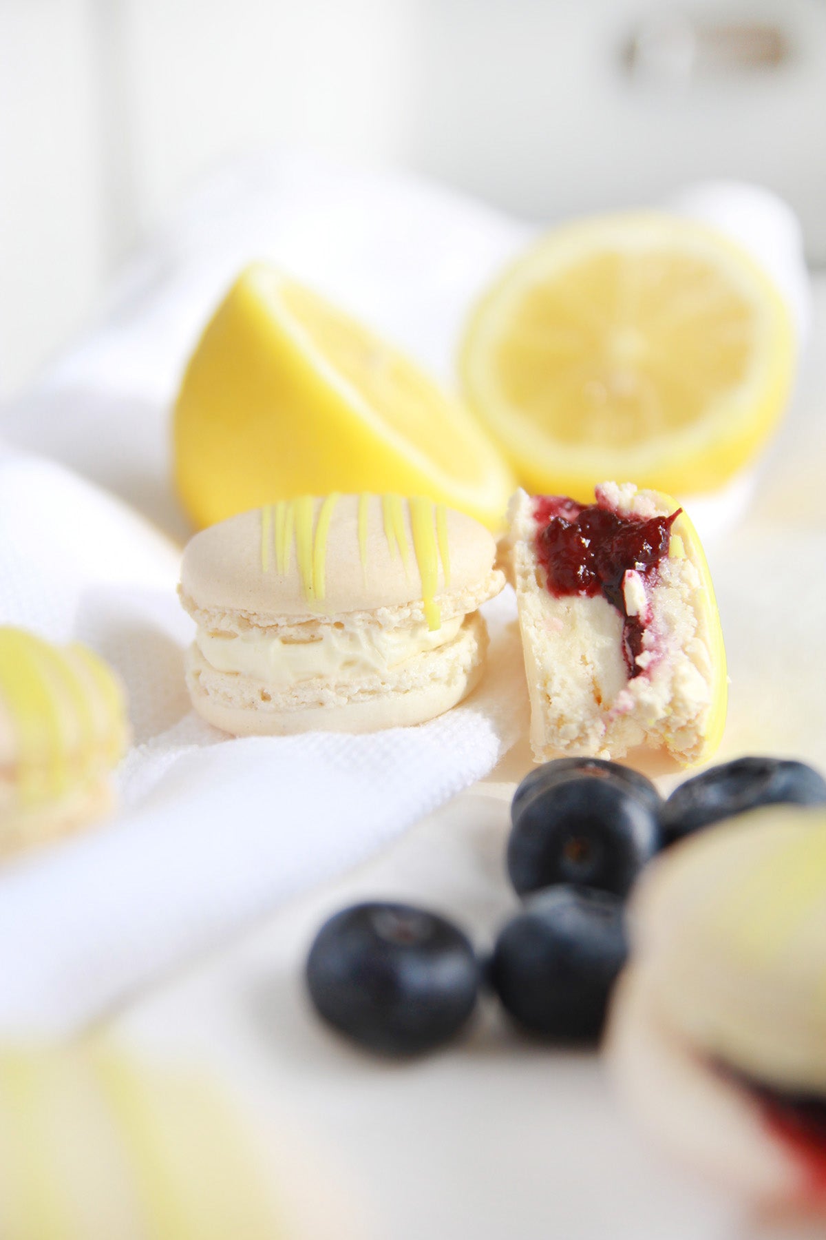 Lemon Blueberry Pound Cake Macarons
