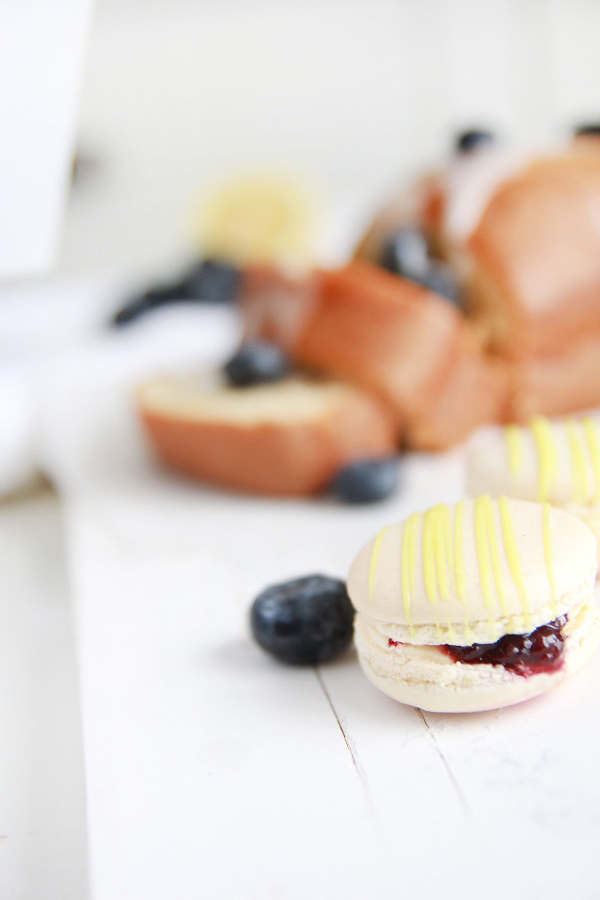 Lemon Blueberry Pound Cake Macarons