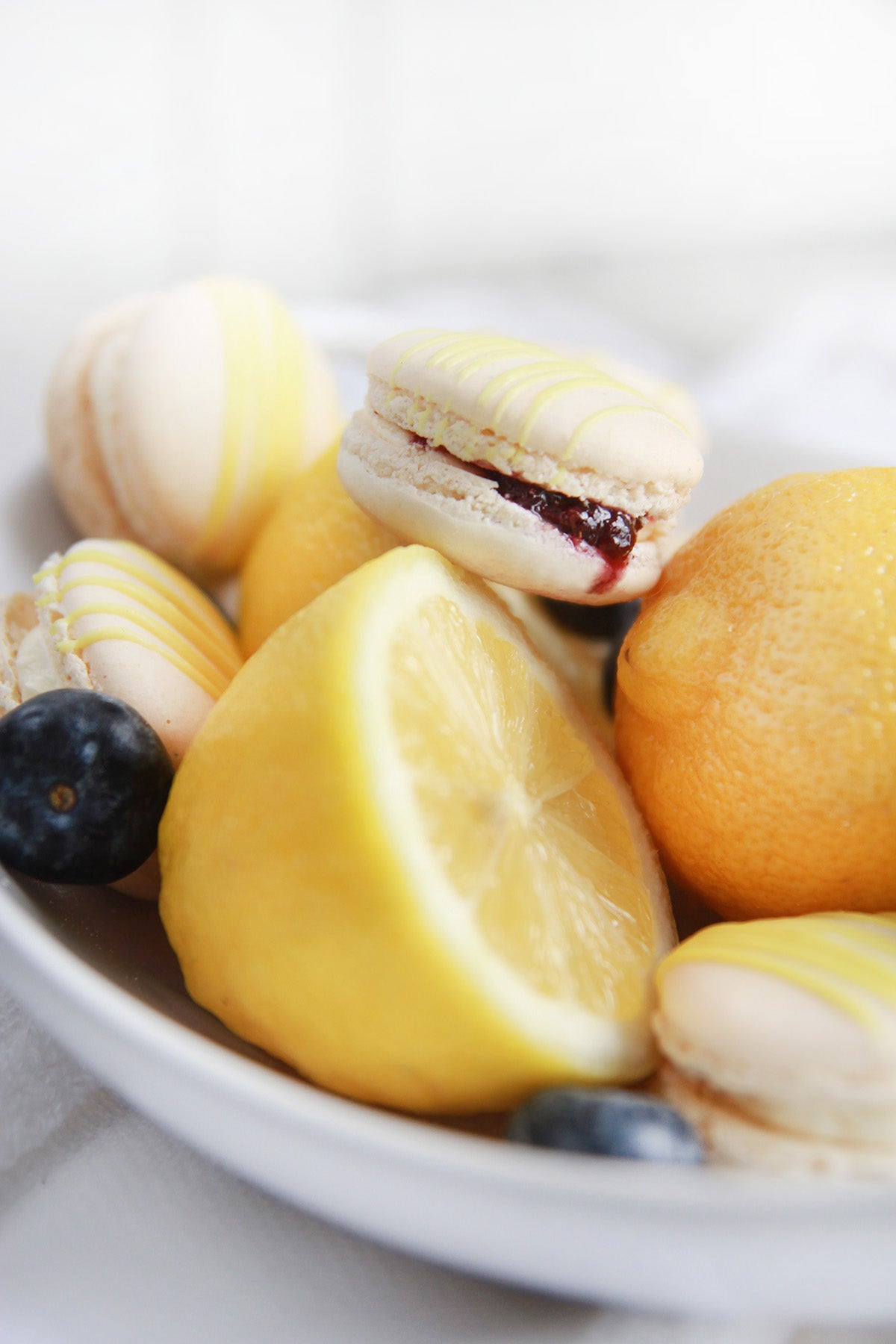 Lemon Blueberry Pound Cake Macarons
