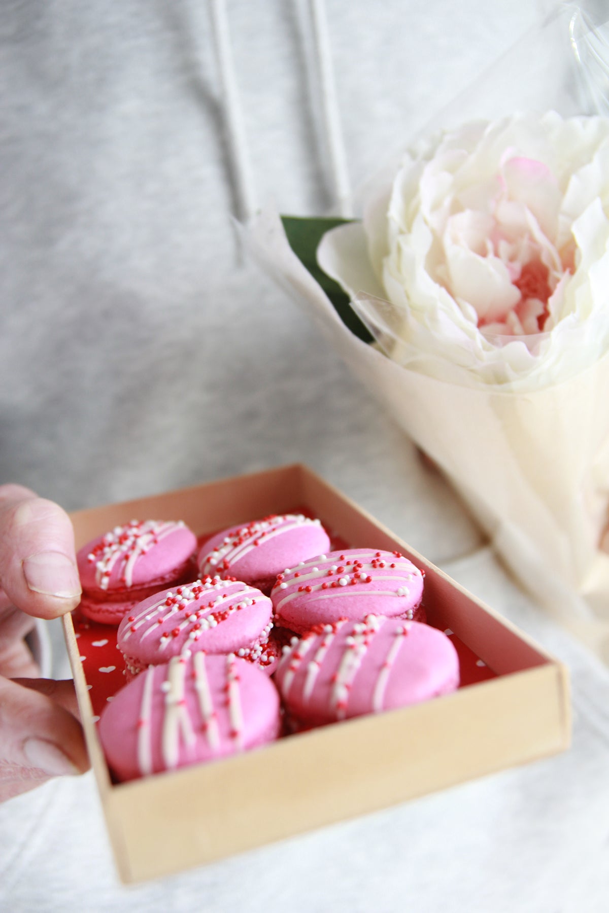 Raspberry White Chocolate Macarons