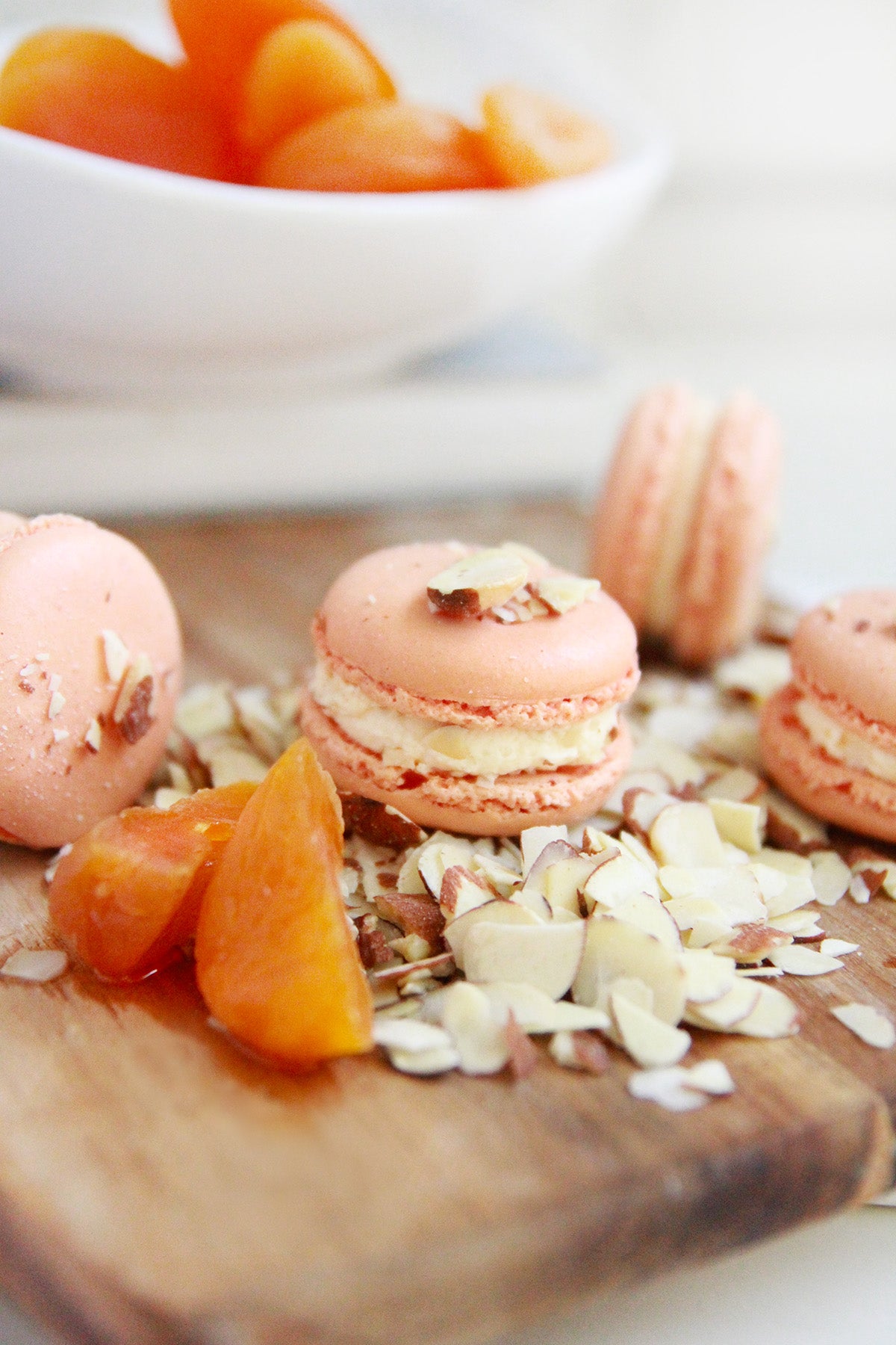 Apricot and Almond Macarons