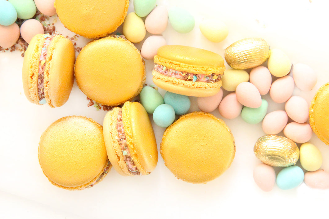 Golden Mini Egg Macarons