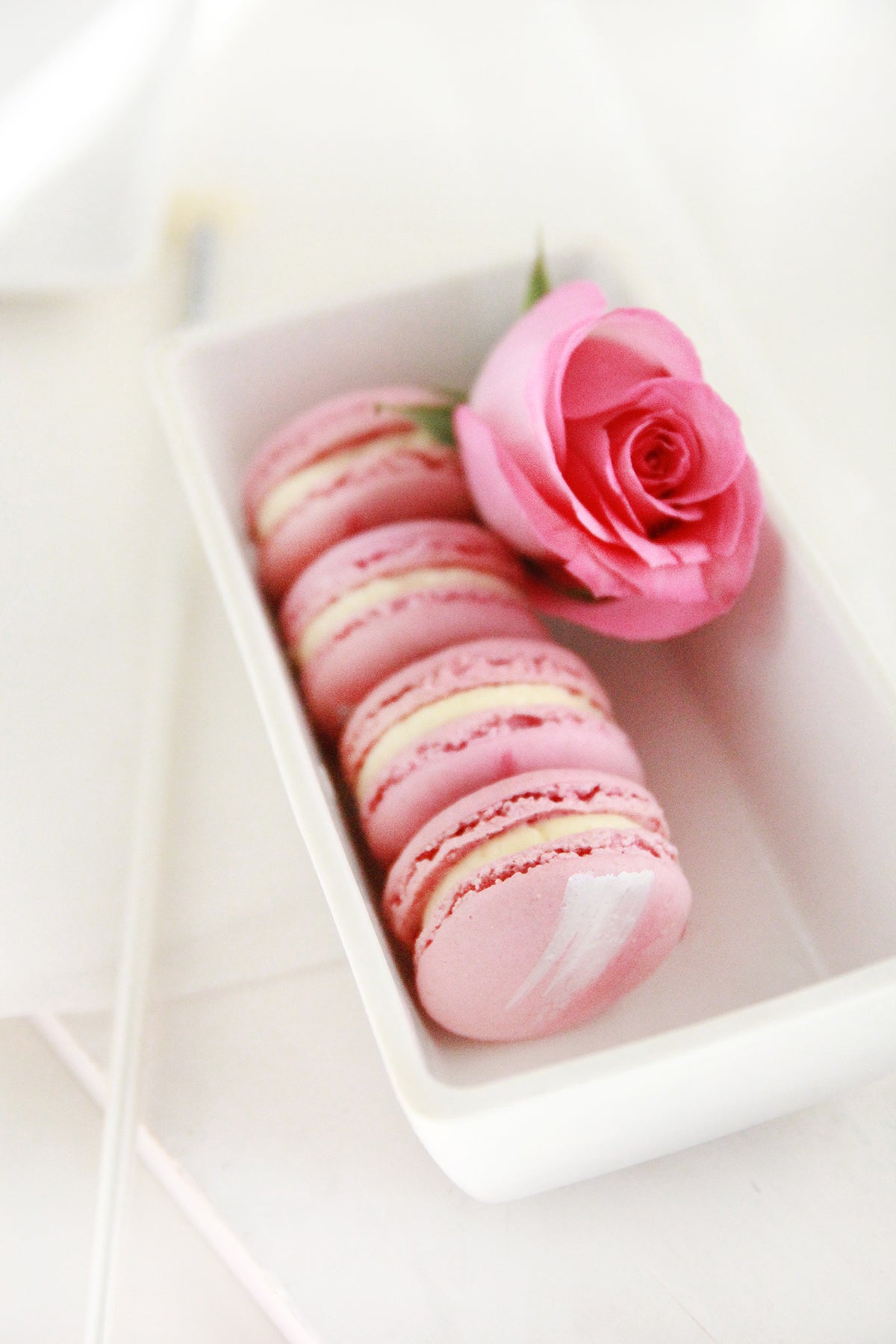 Lychee-Rose Macarons