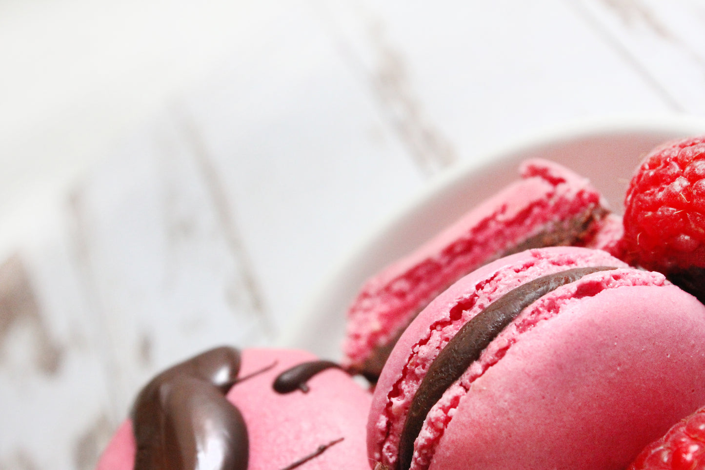 Raspberry Ganache Macarons