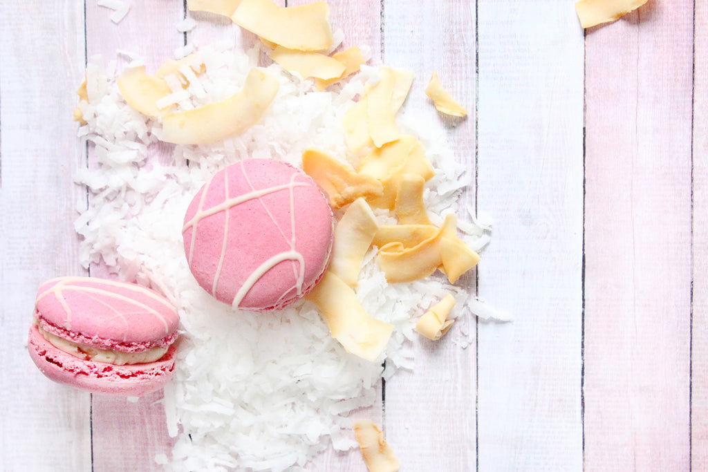 Strawberry Coconut Cream Macarons