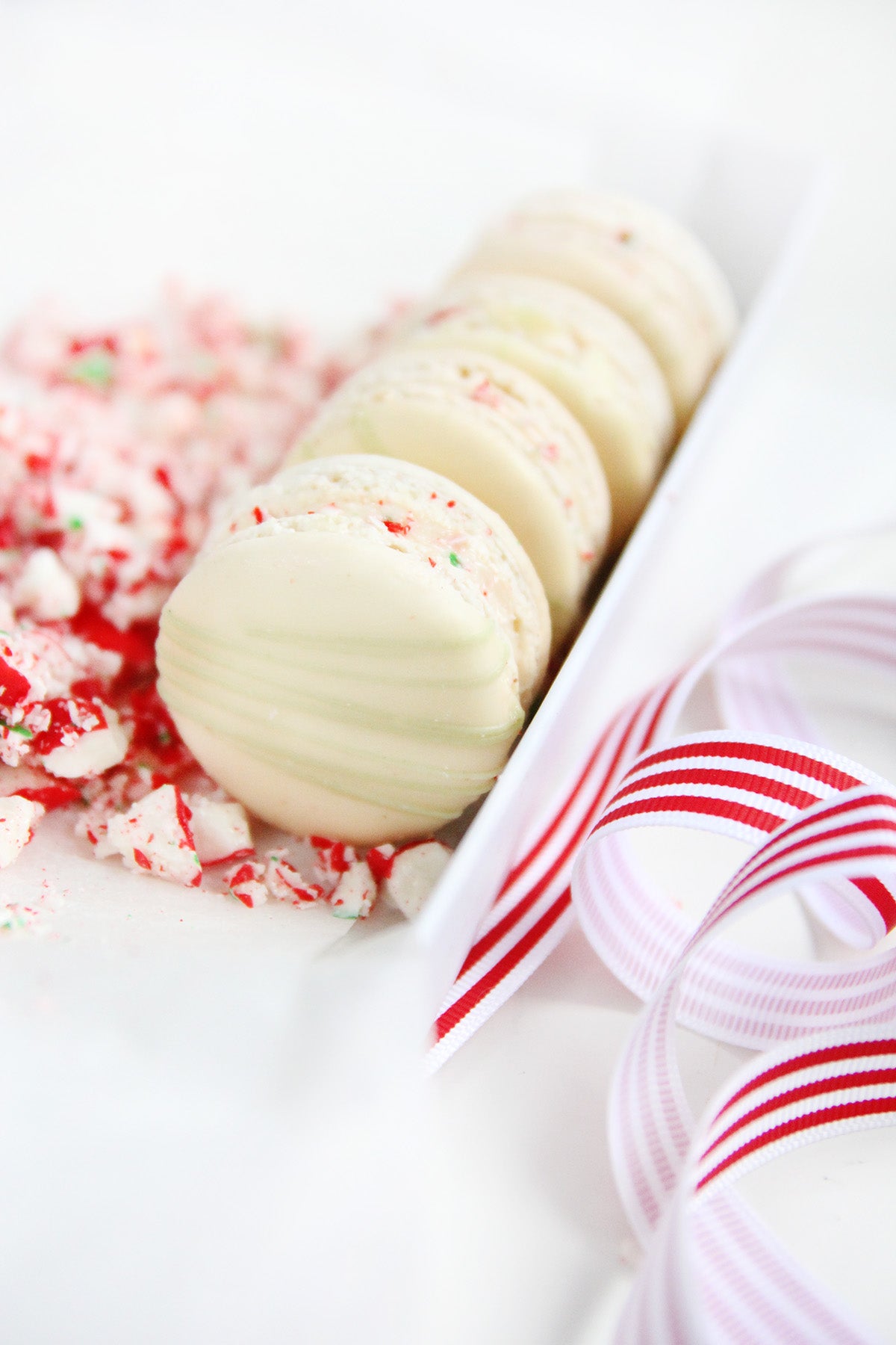 Candy Cane Macarons